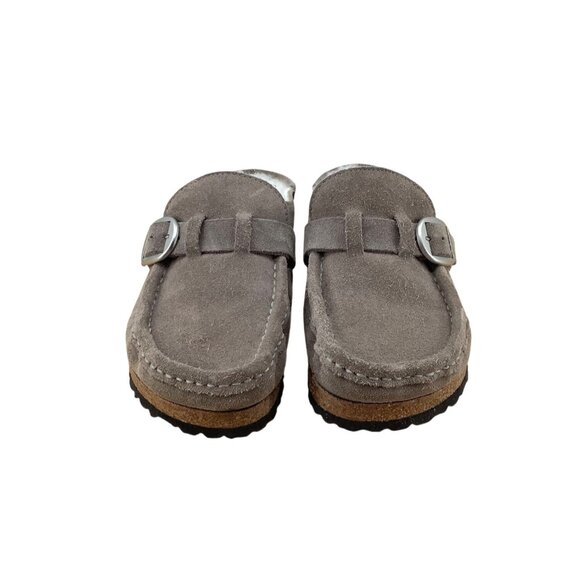 Birkenstock Boston Shearling Suede Clogs Size 36 Women’s Gray Slip-On Shoes - Picture 2 of 7